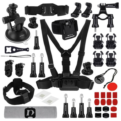 PULUZ 45 in 1 Accessories Ultimate Combo Kits (Chest Strap + Suction Cup Mount + 3-Way Pivot Arms + J-Hook Buckle + Wrist Strap + Helmet Strap + Surface Mounts + Tripod Adapter + Storage Bag + Handleb ...  for GoPro, Insta360, DJI and Other Action Cameras -  by PULUZ | Online Shopping South Africa | PMC Jewellery | Buy Now Pay Later Mobicred