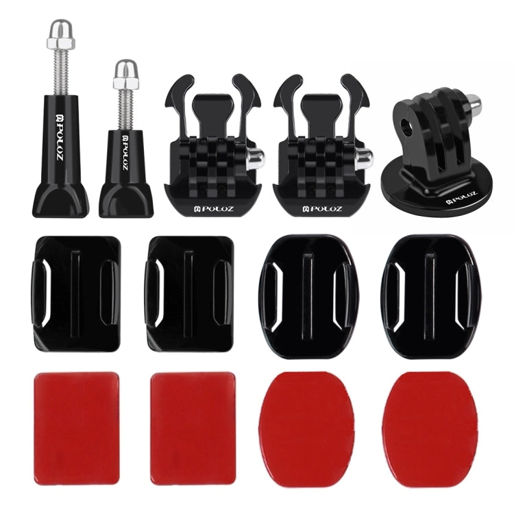 PULUZ 24 in 1 Bike Mount Accessories Combo Kits (Wrist Strap + Helmet Strap + Extension Arm + Quick Release Buckles + Surface Mounts + Adhesive Stickers + Tripod Adapter + Storage Bag + Handlebar Moun ...  for GoPro, Insta360, DJI and Other Action Cameras
