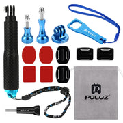 PULUZ 16 in 1 CNC Metal Accessories Combo Kits (Screws + Surface Mounts + Tripod Adapter + Extendable Pole Monopod + Storage Bag + Wrench) for GoPro, Insta360, DJI and Other Action Cameras
