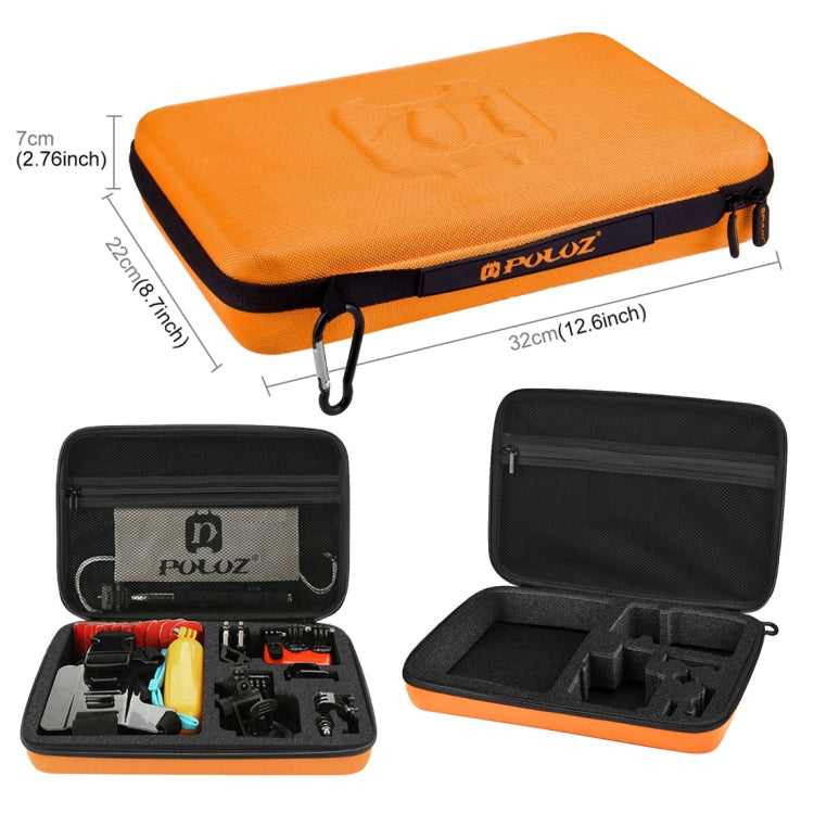 PULUZ 53 in 1 Accessories Total Ultimate Combo Kits with Orange EVA Case (Chest Strap + Suction Cup Mount + 3-Way Pivot Arms + J-Hook Buckle + Wrist Strap + Helmet Strap + Extendable Monopod + Surface ...  for GoPro, Insta360, DJI and Other Action Cameras