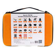 PULUZ 53 in 1 Accessories Total Ultimate Combo Kits with Orange EVA Case (Chest Strap + Suction Cup Mount + 3-Way Pivot Arms + J-Hook Buckle + Wrist Strap + Helmet Strap + Extendable Monopod + Surface ...  for GoPro, Insta360, DJI and Other Action Cameras