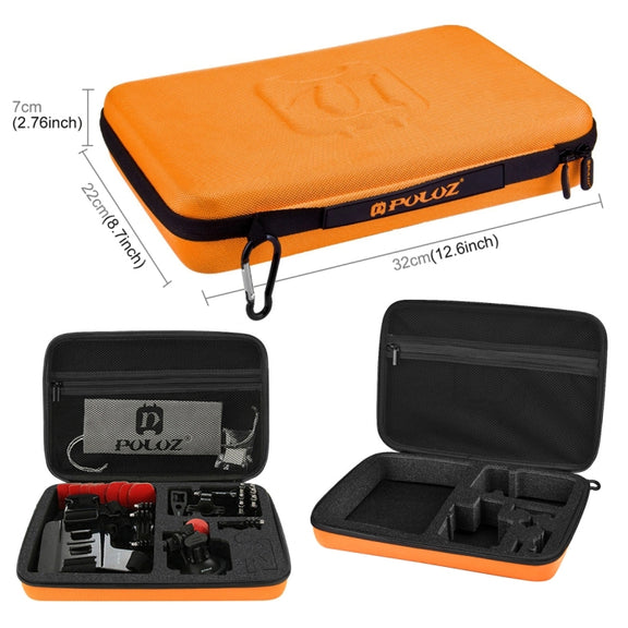 PULUZ 45 in 1 Accessories Ultimate Combo Kits with Orange EVA Case (Chest Strap + Suction Cup Mount + 3-Way Pivot Arms + J-Hook Buckle + Wrist Strap + Helmet Strap + Surface Mounts + Tripod Adapter +  ...  for GoPro, Insta360, DJI and Other Action Cameras
