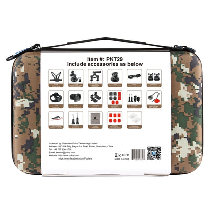 PULUZ 45 in 1 Accessories Ultimate Combo Kits with Camouflage EVA Case (Chest Strap + Suction Cup Mount + 3-Way Pivot Arms + J-Hook Buckle + Wrist Strap + Helmet Strap + Surface Mounts + Tripod Adapte ...  for GoPro, Insta360, DJI and Other Action Cameras - free shipping - PMC Jewellery - Order now!