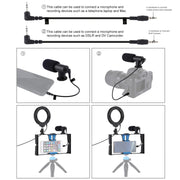PULUZ 3 in 1 Vlogging Live Broadcast Smartphone Video Rig + Microphone +  4.7 inch 12cm Ring LED Selfie Light Kits with Cold Shoe Tripod Head for iPhone, Galaxy, Huawei, Xiaomi, HTC, LG, Google, and Other Smartphones(Blue)
