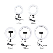 PULUZ Tripod Mount +  Live Broadcast Dual Phone Bracket + 6.2 inch 16cm LED Ring Vlogging Video Light Kits