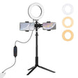 PULUZ Tripod Mount +  Extension Rod + Live Broadcast Dual Phone Bracket + 6.2 inch 16cm LED Ring Vlogging Video Light Kits - free shipping - PMC TechLife - Order now!