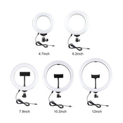 PULUZ Tripod Mount +  Extension Rod + Live Broadcast Dual Phone Bracket + 6.2 inch 16cm LED Ring Vlogging Video Light Kits
