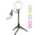 PULUZ 4.7 inch 12cm USB 10 Modes 8 Colors RGBW Dimmable LED Ring Vlogging Photography Video Lights + Desktop Tripod  Mount with Cold Shoe Tripod Ball Head(Black) - free shipping - PMC TechLife - Order now!