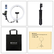 PULUZ 11.8 inch 30cm RGB Light 1.1m Tripod Mount Dimmable LED Ring Vlogging Selfie Photography Video Lights Live Broadcast Kits with Cold Shoe Tripod Ball Head & Phone Clamp(AU Plug)