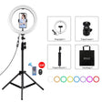 PULUZ 1.1m Tripod Mount + 10.2 inch 26cm Curved Surface RGBW LED Ring Vlogging Video Light  Live Broadcast Kits with Remote Control & Phone Clamp(Black) - Ring Light by PULUZ | Online Shopping South Africa | PMC TechLife | Buy Now Pay Later Mobicred