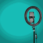 PULUZ 1.1m Tripod Mount + 10.2 inch 26cm Curved Surface RGBW LED Ring Vlogging Video Light  Live Broadcast Kits with Remote Control & Phone Clamp(Black)