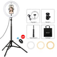 PULUZ 10.2 inch 26cm Light + 1.65m Tripod Mount Curved Surface USB 3 Modes Dimmable Dual Color Temperature Ring Vlogging Video Light Live Broadcast Kits with Phone Clamp & Selfie Remote Control(Black) - Ring Light by PULUZ | Online Shopping South Africa | PMC TechLife | Buy Now Pay Later Mobicred