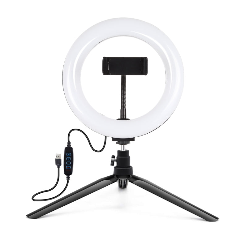 PULUZ 7.9 inch 20cm Light + Desktop Tripod Mount USB 3 Modes Dimmable Dual Color Temperature LED Curved Light Ring Vlogging Selfie Beauty Photography Video Lights with Phone Clamp(Black) - Ring Light by PULUZ | Online Shopping South Africa | PMC TechLife | Buy Now Pay Later Mobicred