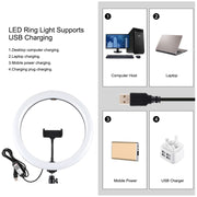 PULUZ 11.8 inch 30cm RGBW Light + 1.65m Mount + Dual Phone Brackets Curved Surface RGBW Dimmable LED Ring Selfie Vlogging Light  Live Broadcast Kits with Cold Shoe Tripod Adapter & Phone Clamp & Remote Control(Black)
