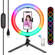 PULUZ 10.2 inch 26cm Marquee LED RGBWW Selfie Beauty Light + Desktop Tripod Mount 168 LED Dual-color Temperature Dimmable Ring Vlogging Photography Video Lights with Cold Shoe Tripod Ball Head & Remote Control & Phone Clamp(Black) - free shipping - PMC TechLife - Order now!