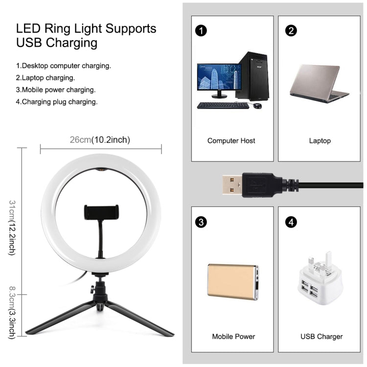 PULUZ 10.2 inch 26cm Marquee LED RGBWW Selfie Beauty Light + Desktop Tripod Mount 168 LED Dual-color Temperature Dimmable Ring Vlogging Photography Video Lights with Cold Shoe Tripod Ball Head & Remote Control & Phone Clamp(Black) - free shipping - PMC Jewellery - Order now!