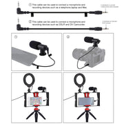 PULUZ 4 in 1 Vlogging Live Broadcast Smartphone Video Rig + 4.7 inch 12cm RGBW Ring LED Selfie Light + Microphone + Pocket Tripod Mount Kits with Cold Shoe Tripod Head(Red)