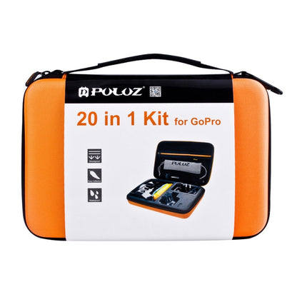 PULUZ 20 in 1 Accessories Combo Kits with Orange EVA Case (Chest Strap + Head Strap + Suction Cup Mount + 3-Way Pivot Arm + J-Hook Buckles + Extendable Monopod + Tripod Adapter + Bobber Hand Grip + St ...  for GoPro, Insta360, DJI and Other Action Cameras - free shipping - PMC Jewellery - Order now!