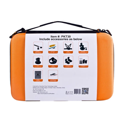 PULUZ 20 in 1 Accessories Combo Kits with Orange EVA Case (Chest Strap + Head Strap + Suction Cup Mount + 3-Way Pivot Arm + J-Hook Buckles + Extendable Monopod + Tripod Adapter + Bobber Hand Grip + St ...  for GoPro, Insta360, DJI and Other Action Cameras - free shipping - PMC Jewellery - Order now!