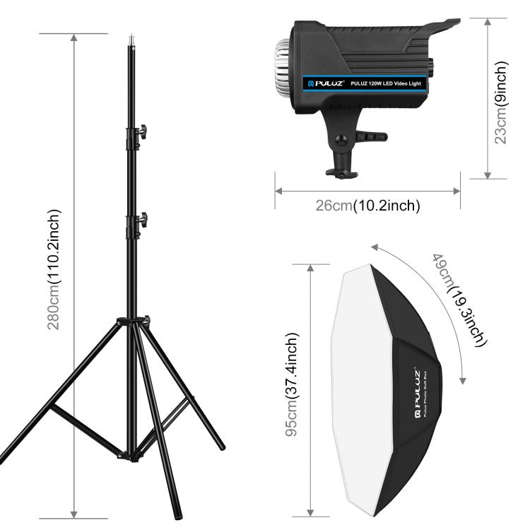 PULUZ 120W Photo Studio Strobe Flash Light Kit with Softbox Reflector & Tripod(EU Plug) - free shipping - PMC TechLife - Order now!