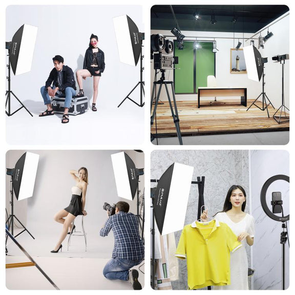 PULUZ 120W Photo Studio Strobe Flash Light Kit with Softbox Reflector & Tripod(UK Plug)