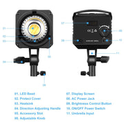 PULUZ 120W Photo Studio Strobe Flash Light Kit with Softbox Reflector & Tripod(UK Plug)