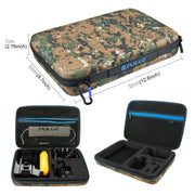 PULUZ 20 in 1 Accessories Combo Kit with Camouflage EVA Case (Chest Strap + Head Strap + Suction Cup Mount + 3-Way Pivot Arm + J-Hook Buckles + Extendable Monopod + Tripod Adapter + Bobber Hand Grip + ...  for GoPro, Insta360, DJI and Other Action Cameras