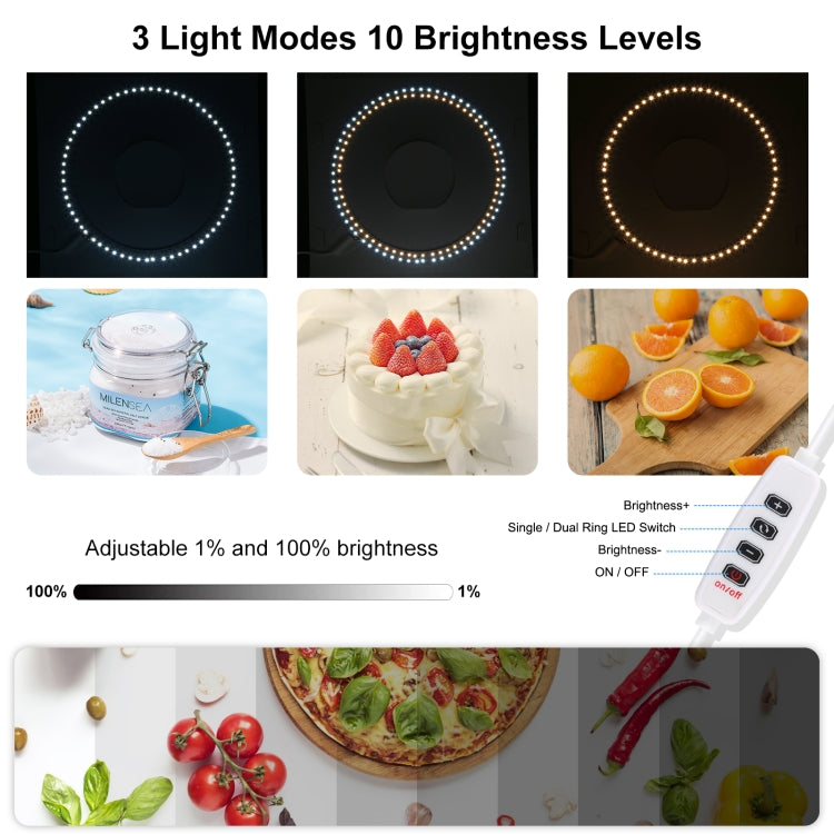 PULUZ 30cm Folding Ring Light Board Photo Lighting Studio Shooting Tent Box Kit Box with Shadowless Light Panel - free shipping - PMC TechLife - Order now!