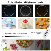 PULUZ 30cm Folding Ring Light Board Photo Lighting Studio Shooting Tent Box Kit Box with Shadowless Light Panel