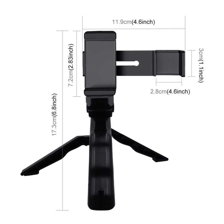 PULUZ Smartphone Fixing Clamp 1/4 inch Holder Mount Bracket + Grip Folding Tripod Mount Kits for DJI OSMO Pocket / Pocket 2 - Mount & Holder by PULUZ | Online Shopping South Africa | PMC TechLife | Buy Now Pay Later Mobicred