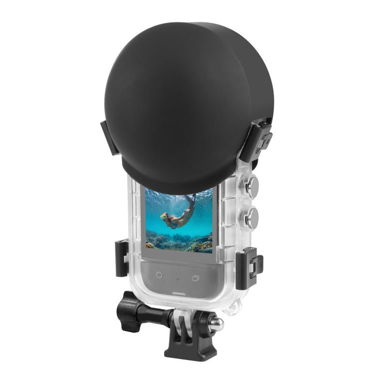 For Insta360 X5 PULUZ 60m Water-resistant Sealed Diving Case with Silicone Lens Cover (Black)