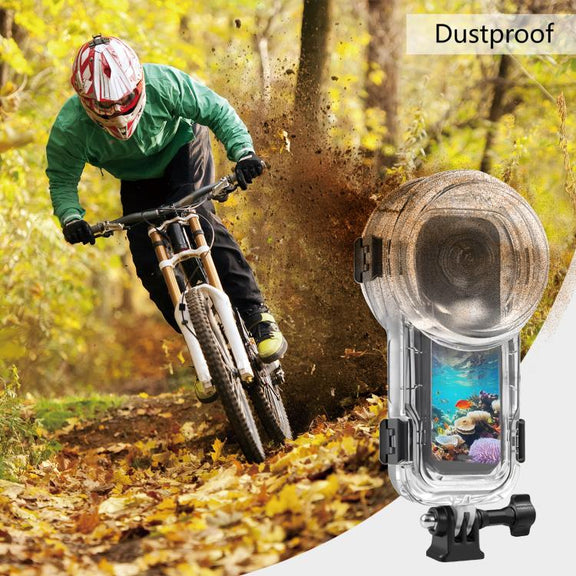 For Insta360 X5 PULUZ 60m Water-resistant Sealed Diving Case with Silicone Lens Cover (Black)