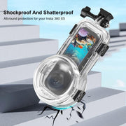 For Insta360 X5 PULUZ 60m Water-resistant Sealed Diving Case with Silicone Lens Cover (Black)
