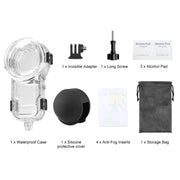 For Insta360 X5 PULUZ 60m Water-resistant Sealed Diving Case with Silicone Lens Cover (Black)