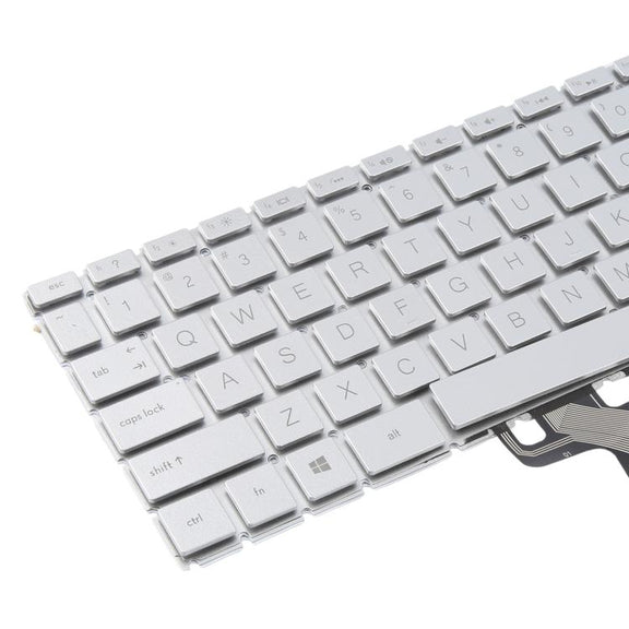 For HP Pavilion X360 14S-DK 14S-DP 14S-DQ 14S-CR 14s-CF 14-CE 14-CF 14S-DF/DK 14-CK 14-CD 14-CM 14S-DR 14S-fr US Version Keyboard with Backlight (Silver)
