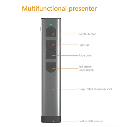 Doosl Dsit038 2.4GHz Wireless Presenter PowerPoint Clicker Representation Remote Control Green Laser Pointer, Control Distance: 100m - free shipping - PMC Jewellery - Order now!