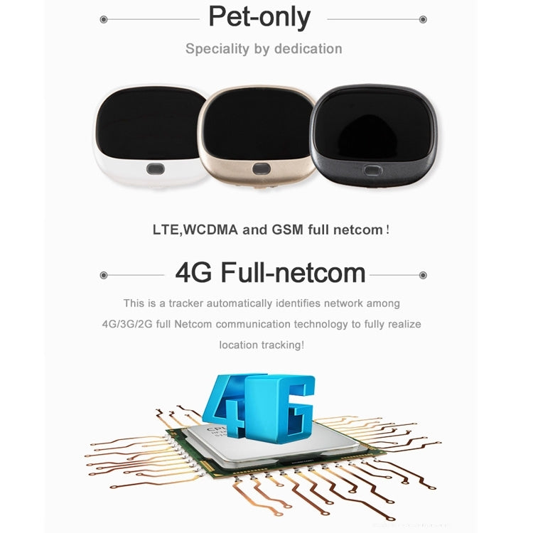 RF-V43 B Style IP67 Waterproof GPS + LBS + WiFi Pet Locator Pet Collar Tracking Device For North America/South America(White) - Pet Tracker by PMC TechLife | Online Shopping South Africa | PMC TechLife | Buy Now Pay Later Mobicred