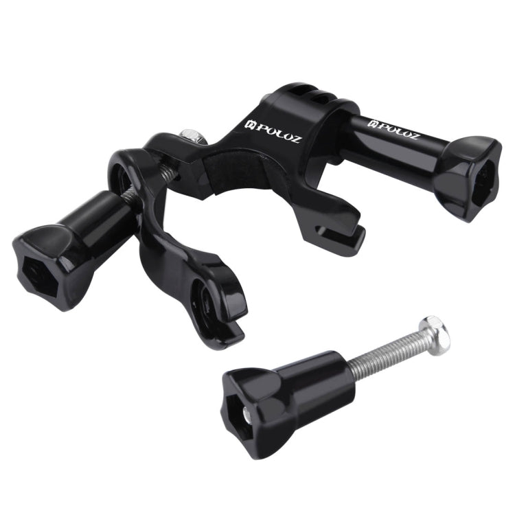 PULUZ Universal Bike Motorcycle Handlebar Mount with Screw for PULUZ Action Sports Cameras Jaws Flex Clamp Mount for GoPro, Insta360, DJI and Other Action Cameras(Black)