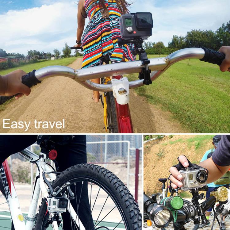 PULUZ Universal Bike Motorcycle Handlebar Mount with Screw for PULUZ Action Sports Cameras Jaws Flex Clamp Mount for GoPro, Insta360, DJI and Other Action Cameras(Black) - Bicycle Handlebar Mount by PULUZ | Online Shopping South Africa | PMC TechLife | Buy Now Pay Later Mobicred