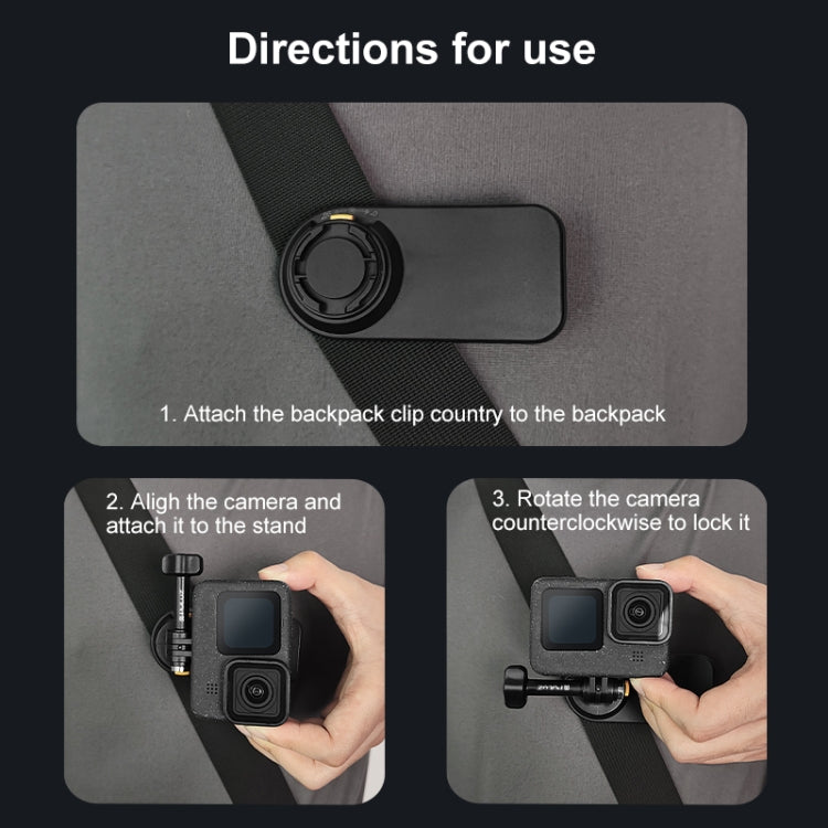 PULUZ Magnetic Quick Release Backpack Strap Clip (Black) - free shipping - PMC Jewellery - Order now!