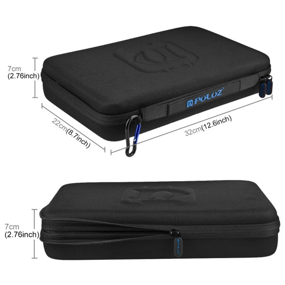 PULUZ Water-resistant Carrying and Travel Case for GoPro, Insta360, DJI and Other Action Cameras Accessories, Large Size: 32cm x 22cm x 7cm