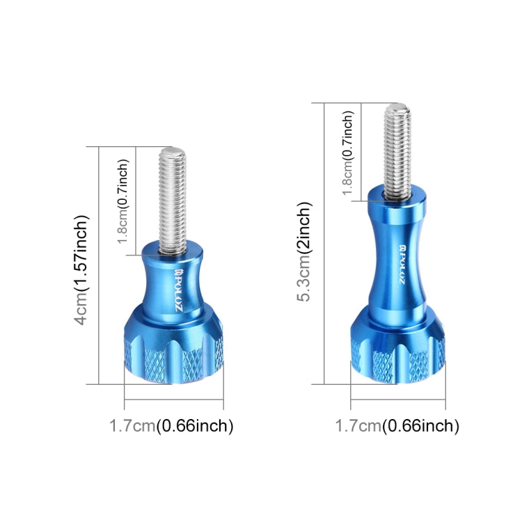 PULUZ CNC Aluminum Thumb Knob Stainless Bolt Nut Screw Set for GoPro Hero12 Black / Hero11 /10 /9 /8 /7 /6 /5, Insta360 Ace / Ace Pro, DJI Osmo Action 4 and Other Action Cameras(Blue) - free shipping - PMC Jewellery - Order now!