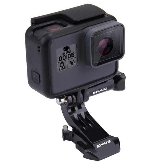PULUZ Black Vertical Surface J-Hook Buckle Mount for PULUZ Action Sports Cameras Jaws Flex Clamp Mount for GoPro, Insta360, DJI and Other Action Cameras(Black)