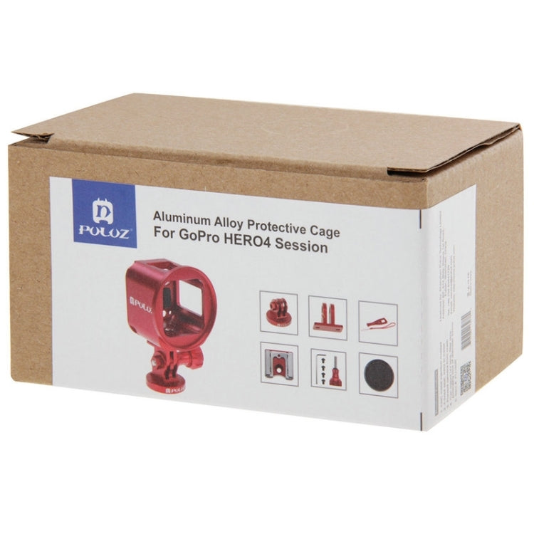 PULUZ Housing Shell CNC Aluminum Alloy Protective Cage Kit with Metal Wrench & Lens Cap & Screw & Tripod Adapter for GoPro HERO5 Session /HERO4 Session /HERO Session(Red) - free shipping - PMC TechLife - Order now!