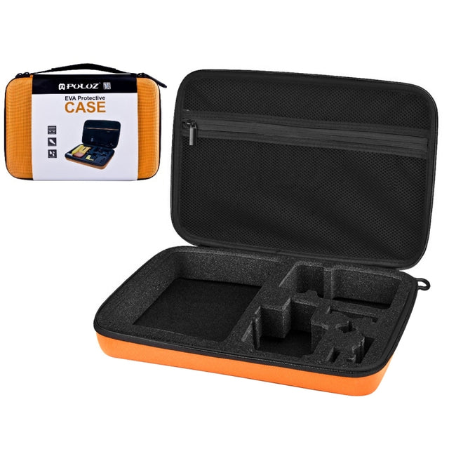 PULUZ Water-resistant Carrying and Travel Case for for GoPro, Insta360, DJI and Other Action Cameras Accessories, Large Size: 32cm x 22cm x 7cm(Orange)