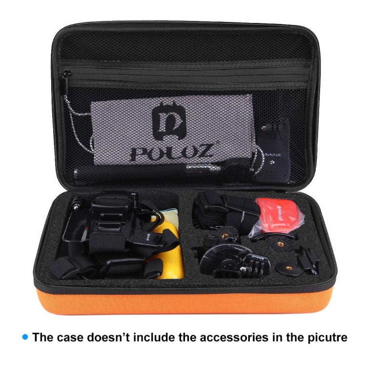 PULUZ Water-resistant Carrying and Travel Case for for GoPro, Insta360, DJI and Other Action Cameras Accessories, Large Size: 32cm x 22cm x 7cm(Orange)