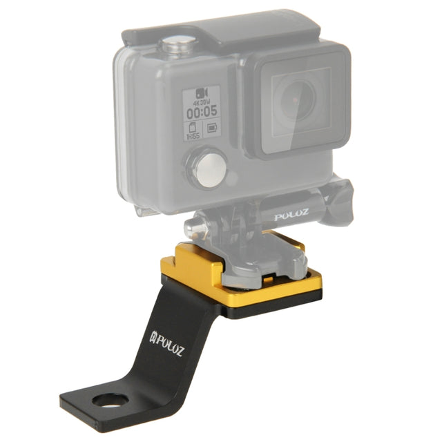PULUZ Fixed Metal Motorcycle Holder Mount for GoPro, Insta360, DJI and Other Action Cameras(Gold)