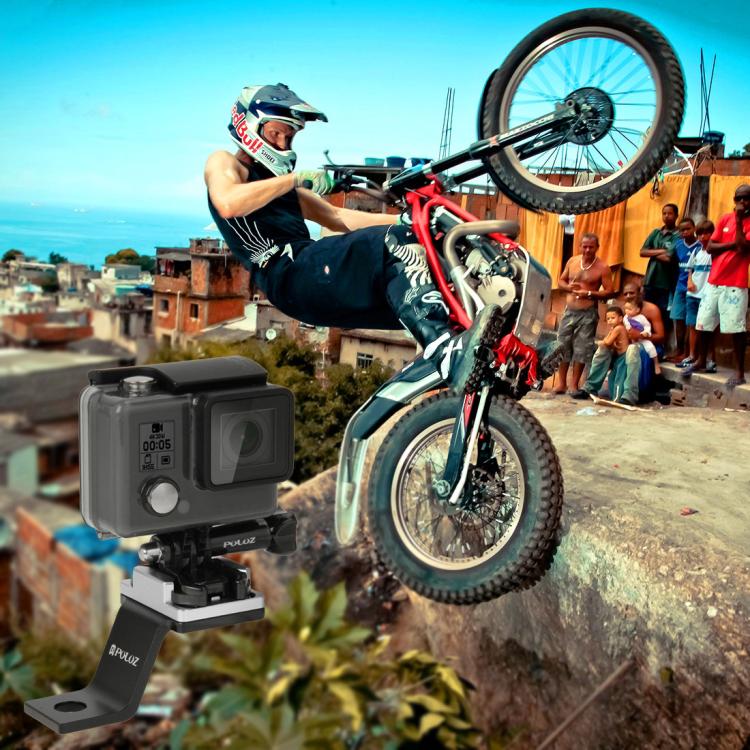 PULUZ Fixed Metal Motorcycle Holder Mount for GoPro, Insta360, DJI and Other Action Cameras(Silver) - free shipping - PMC TechLife - Order now!