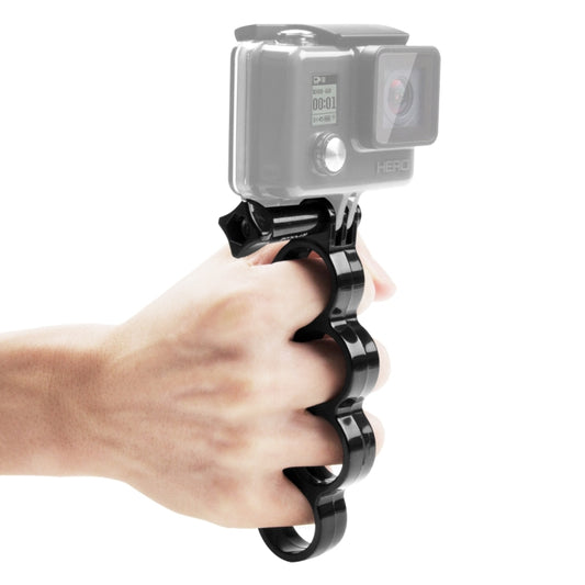 PULUZ Handheld Plastic Knuckles Fingers Grip Ring Monopod Tripod Mount with Thumb Screw for GoPro, Insta360, DJI and Other Action Cameras(Black) - Stabilizer Grip by PULUZ | Online Shopping South Africa | PMC Jewellery | Buy Now Pay Later Mobicred