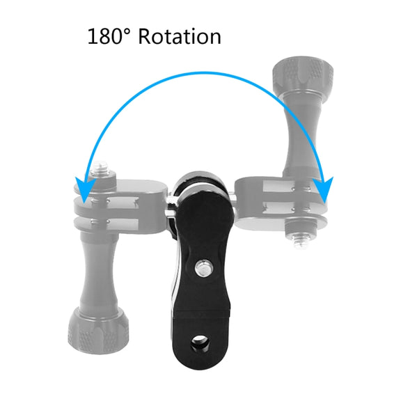 PULUZ CNC Aluminum Ball Joint Mount with 2 Long Screws for GoPro, Insta360, DJI and Other Action Cameras(Black)